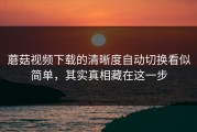 蘑菇视频下载的清晰度自动切换看似简单，其实真相藏在这一步
