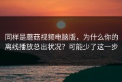 同样是蘑菇视频电脑版，为什么你的离线播放总出状况？可能少了这一步