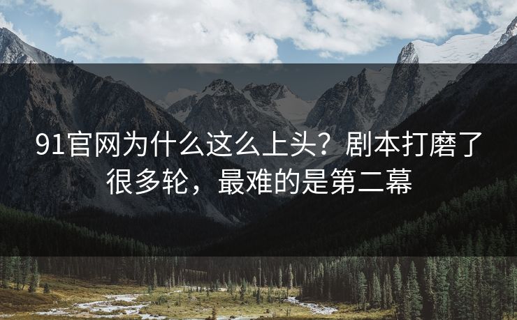 91官网为什么这么上头？剧本打磨了很多轮，最难的是第二幕