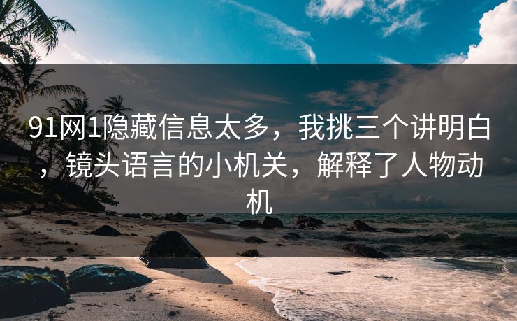 91网1隐藏信息太多，我挑三个讲明白，镜头语言的小机关，解释了人物动机