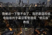 我被这一下整不会了，我把蘑菇视频电脑版的字幕设置整理成“傻瓜版”教程