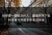 给想要一键解决的人：蘑菇视频下载的音量与亮度手势我这样做