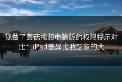 我做了蘑菇视频电脑版的权限提示对比：iPad差异比我想象的大