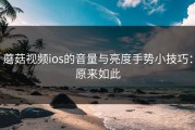 蘑菇视频ios的音量与亮度手势小技巧：原来如此