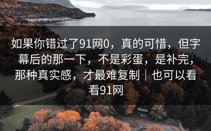 如果你错过了91网0，真的可惜，但字幕后的那一下，不是彩蛋，是补完，那种真实感，才最难复制｜也可以看看91网