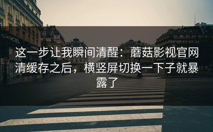 这一步让我瞬间清醒：蘑菇影视官网清缓存之后，横竖屏切换一下子就暴露了