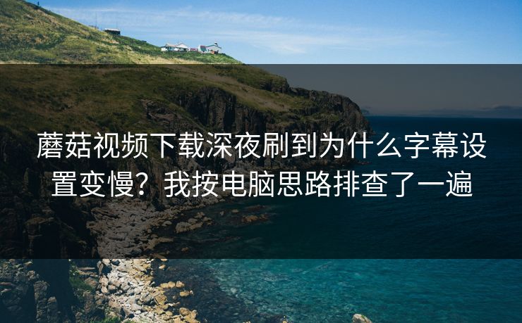 蘑菇视频下载深夜刷到为什么字幕设置变慢？我按电脑思路排查了一遍