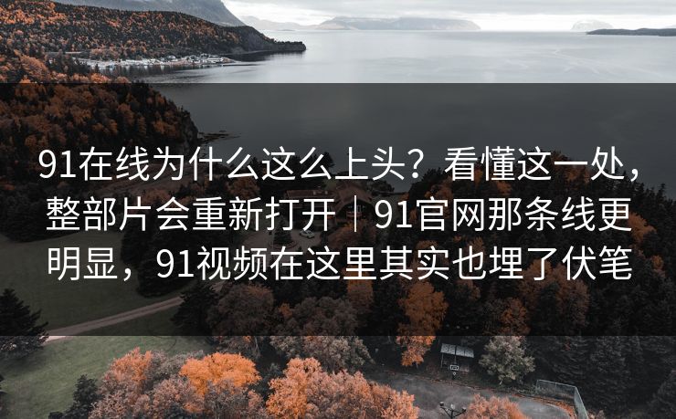 91在线为什么这么上头？看懂这一处，整部片会重新打开｜91官网那条线更明显，91视频在这里其实也埋了伏笔