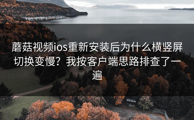 蘑菇视频ios重新安装后为什么横竖屏切换变慢?我按客户端思路排查了一遍 蘑菇视频ios重新安装后为什么横竖屏切换变慢?我按客户端思路排查了一遍